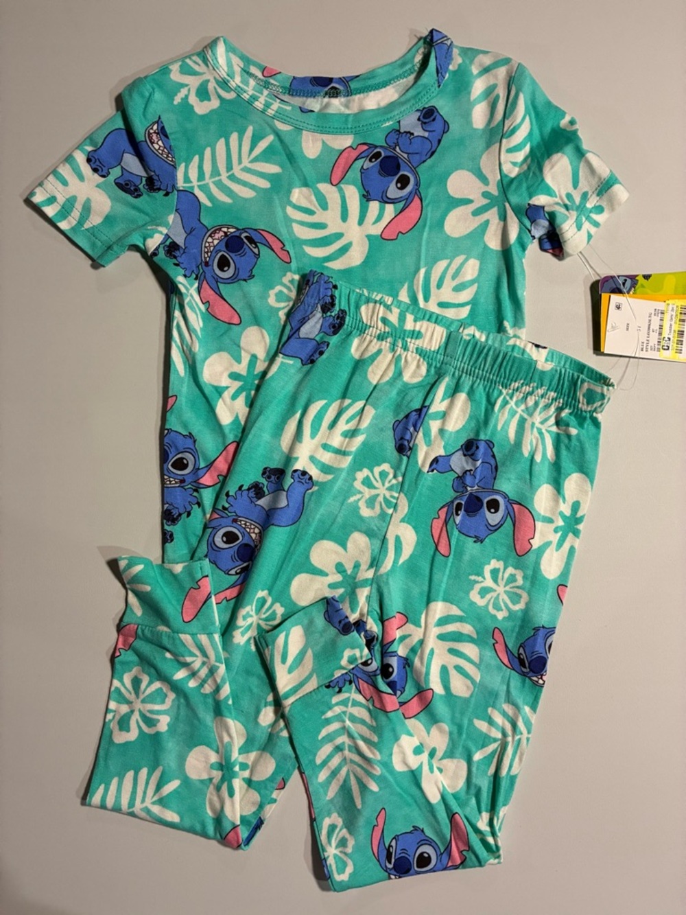Disney Teal Stitch Tropical Pajama Set